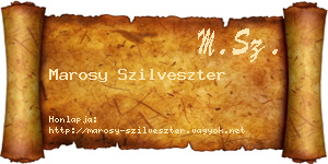 Marosy Szilveszter névjegykártya